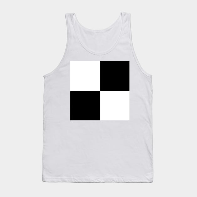 Black and White Checkerboard Squares Tank Top by MacSquiddles